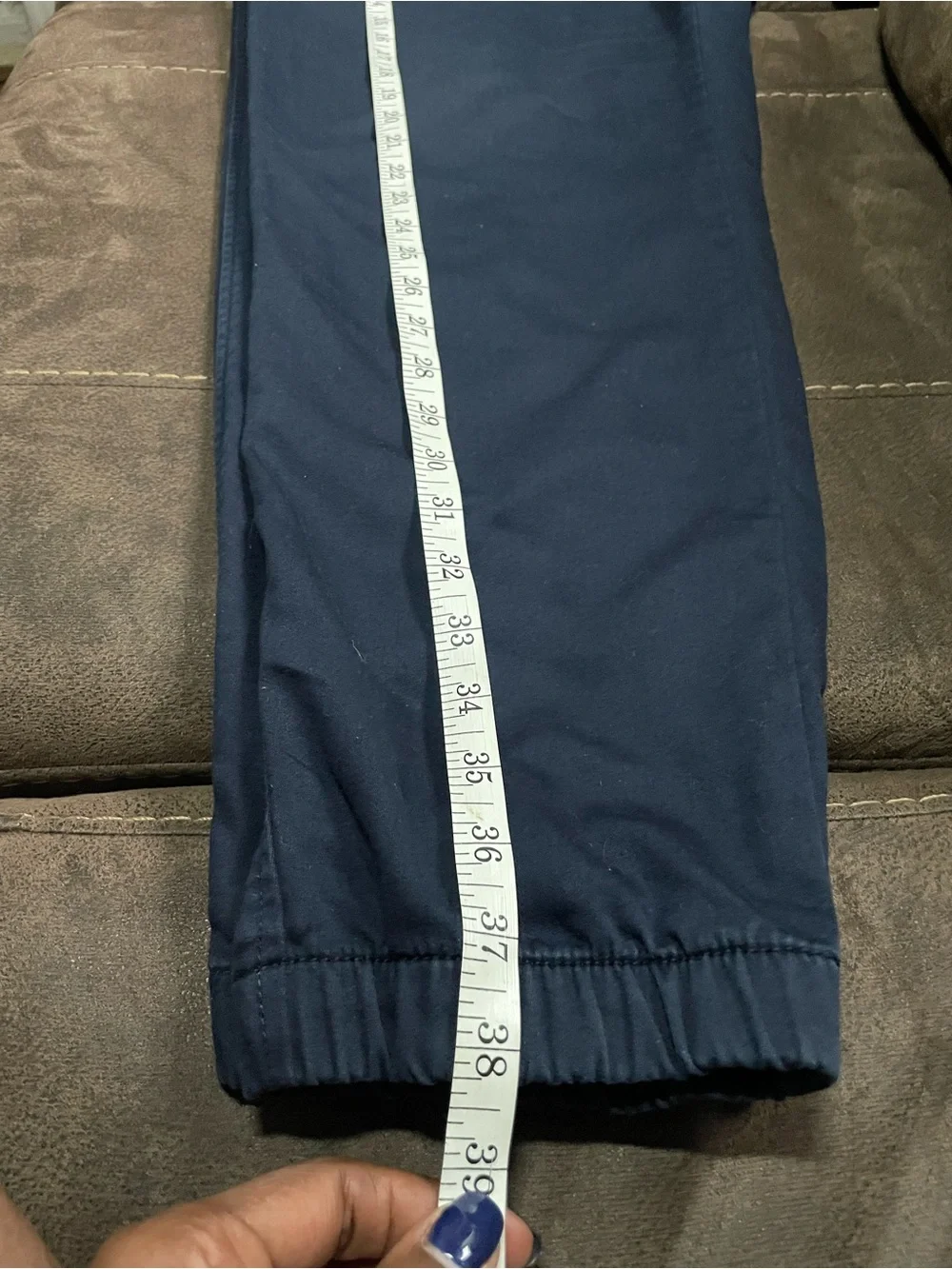 Banana Republic Men Travel Jogger Pants L Preppy Navy Stretch Cotton Drawstring
